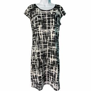 ANGVNS Short-Sleeve Sheath Print Dress, size M